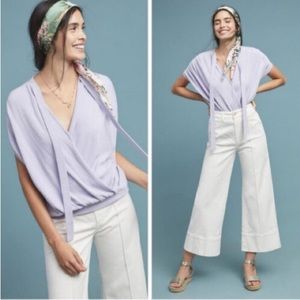 Anthropologie lilac purple Dolman Rambuteau Surplic wrap